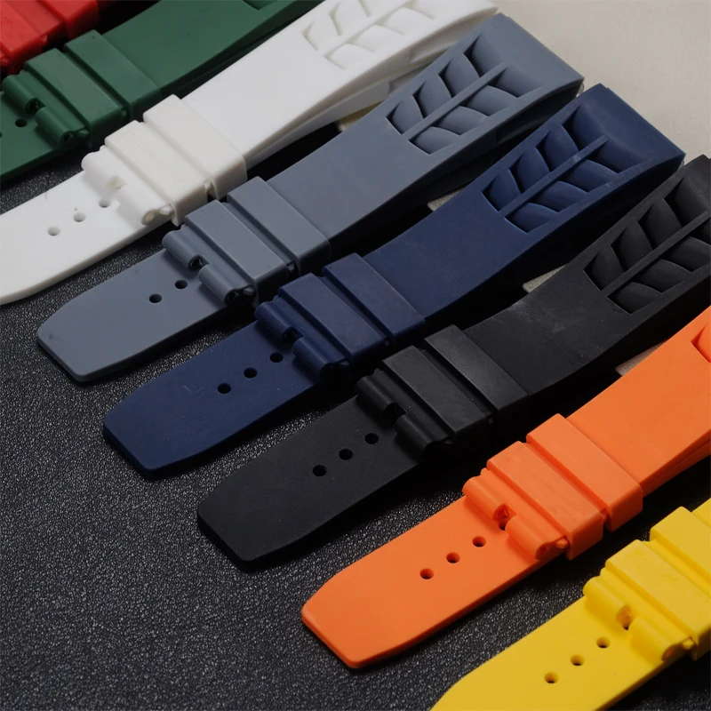 Original Quality Soft Colorful 25mm*20mm Waterproof Natural Rubber Watchband For Richard Mille Watch strap Bracelet