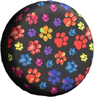 spare tire cover universal tires cover colorful animal paws car tire cover wheel weatherproof and dust proof uv sun tire
