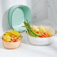 plastic vegetable fruit drain basket bowl washing storage basket strainers drainer cleaning kitchen accessories