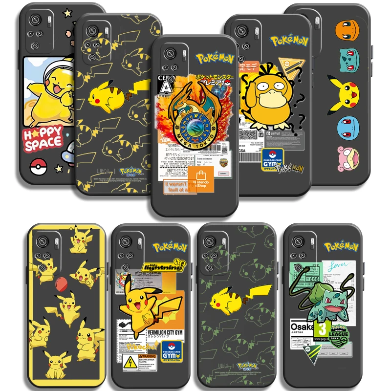 

Pokemon Pikachu Phone Cases For Xiaomi Redmi 10 Note 10 10 Pro 10S Redmi Note 10 5G Funda Back Cover Soft TPU