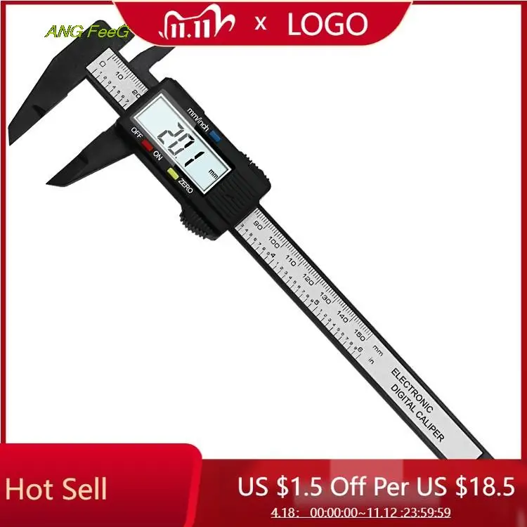 

Plastic Digital Caliper 150MM 0.1MM With Telescopic Rod Digital Vernier Caliper Woodworking Tool Hand Measuring Tools