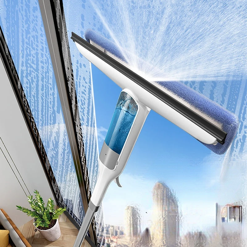 

Mop Silicone Scraper Glass Window Cleaner Tile Shower Washing Mop Window With Wiper Multifunctional Wall Cleaning Spray Washer