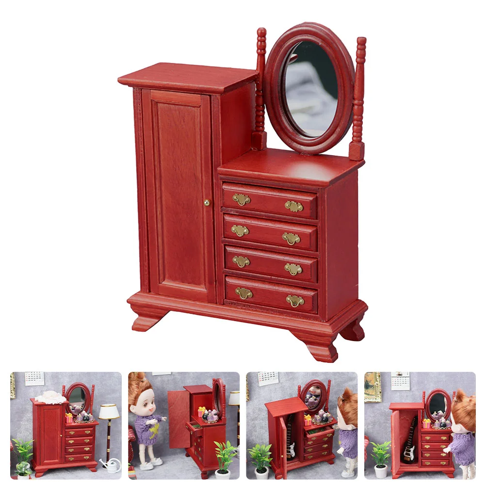 

Delicate Mini Dressing Table Doll House Small Dressing Table Drawer Cabinet