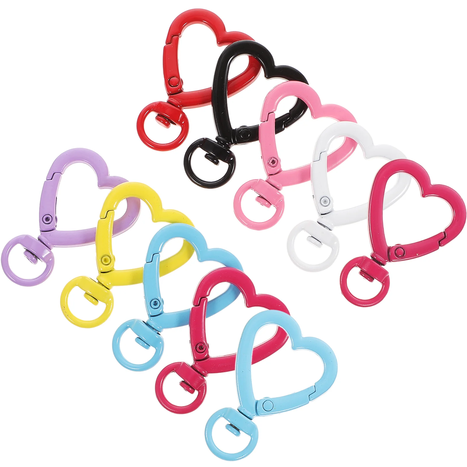 

Heart Clasp Keychain Key Clasps Ring Diy Snap Swivel Lobster Hook Jewelry Claw Love Charm Clip Chain Lanyard Decoration Purse