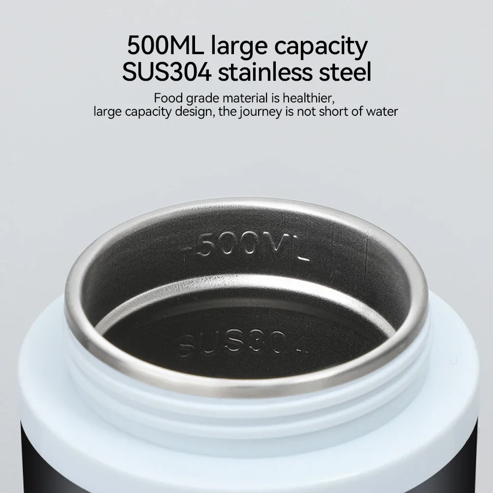 500ml Stainless Steel Car Heating Cup 12V/24V Smart Temperature Control Electric Kettle Water Warmer Bottle