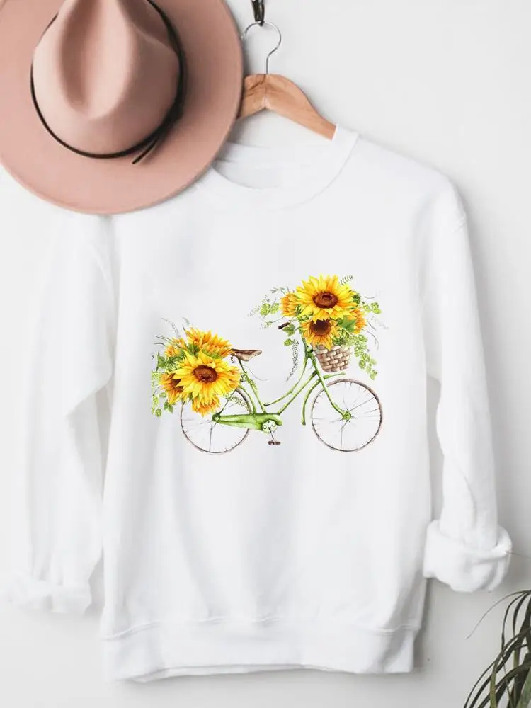 

Женская модная повседневная одежда, пуловеры с графическим рисунком, милые свитшоты с цветочным рисунком для путешествий, осени, весны и ос...