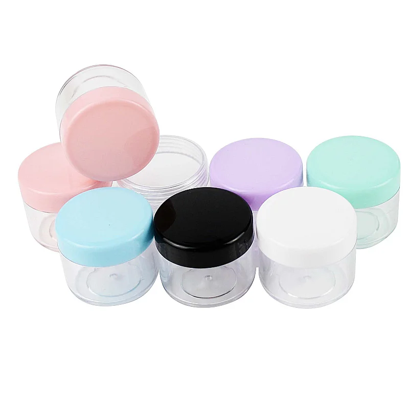 

30/50/100pcs 3g5g10g15g20g30g Plastic Cosmetic Containers Empty Eyeshadow Lip Balm Face Cream Jar Sample Pots for Travel