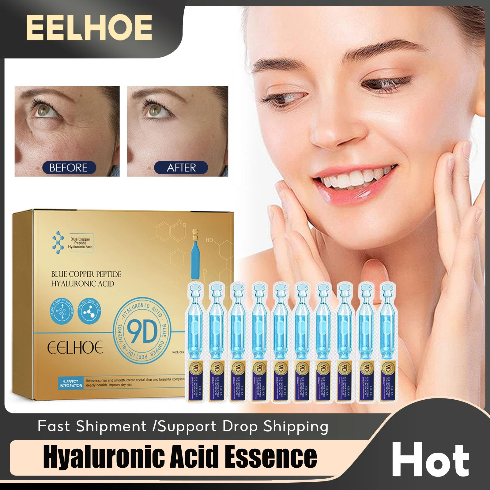 

Hyaluronic Acid Serum For Face Remove Wrinkle Anti Aging Reduce Fine Lines Lifting Firming Hydrating Moisturize Smooth Skin Care