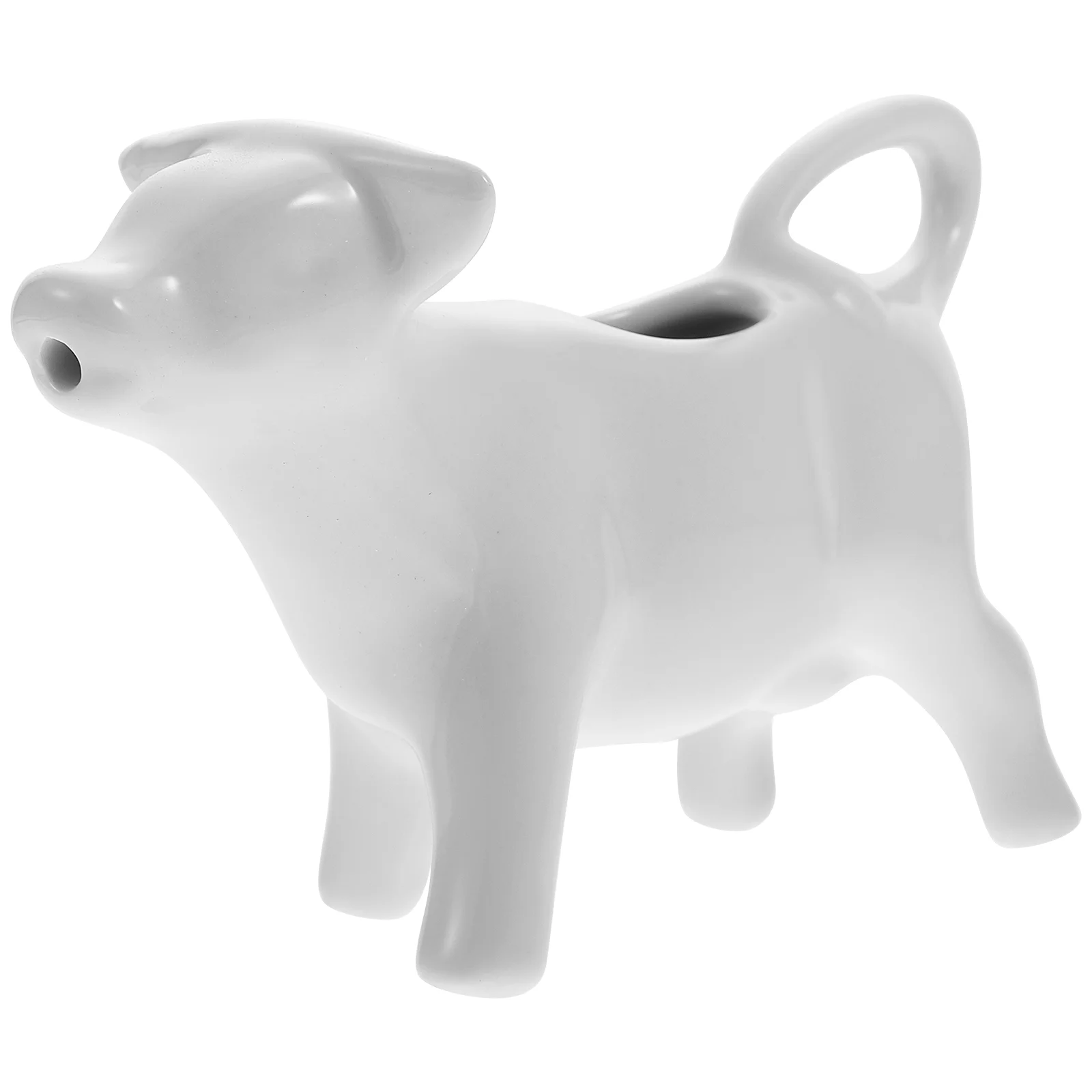 

White Ceramic Sauce Dipping Bowl: Cow Shaped Sugar Dish Sauce Dipping Bowl with Handle Gravy Pourer Salad Dressings for Home