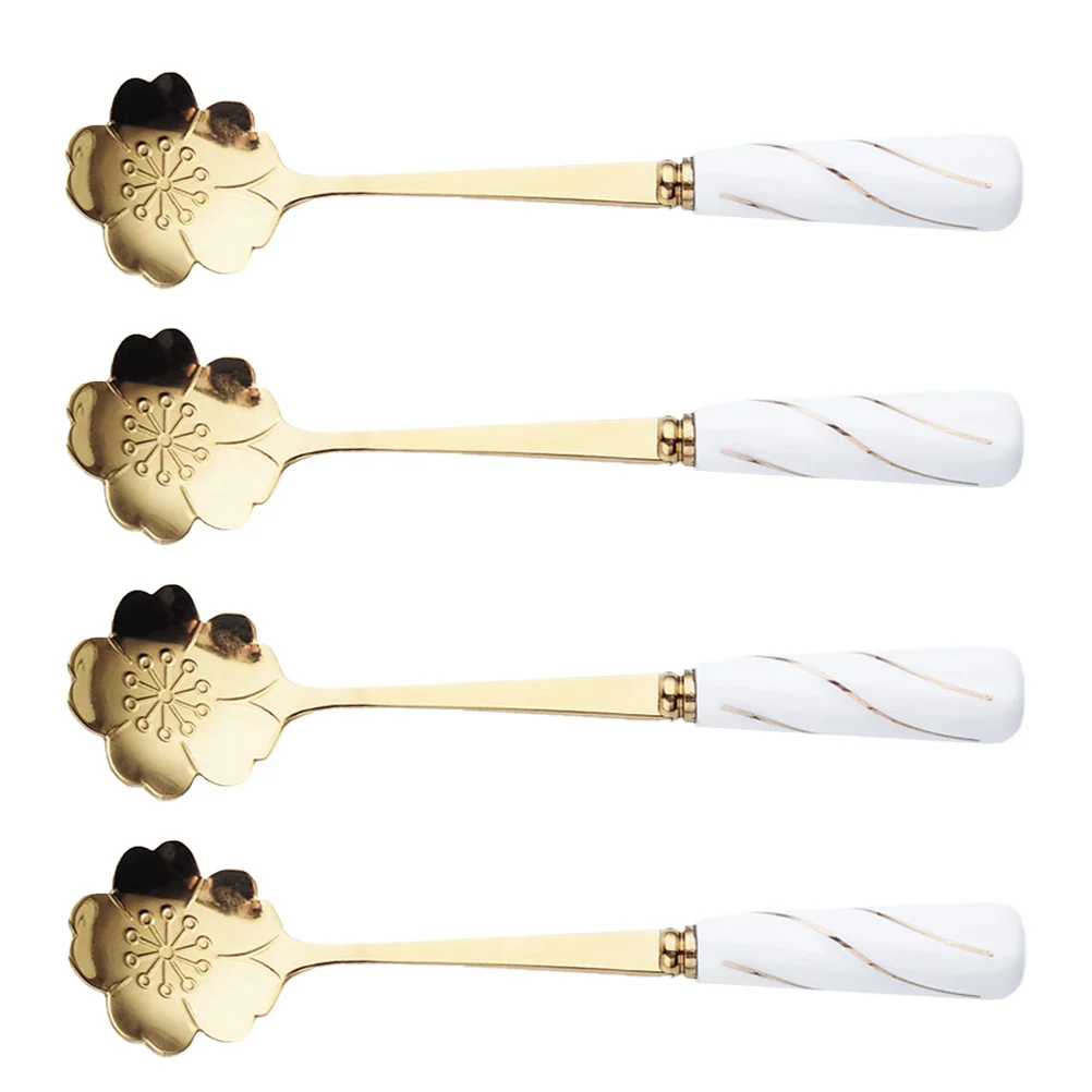 

Spoon Spoons Tea Flower Set Coffeesmall Ice Cream Dessert Tiny Hot Sugar