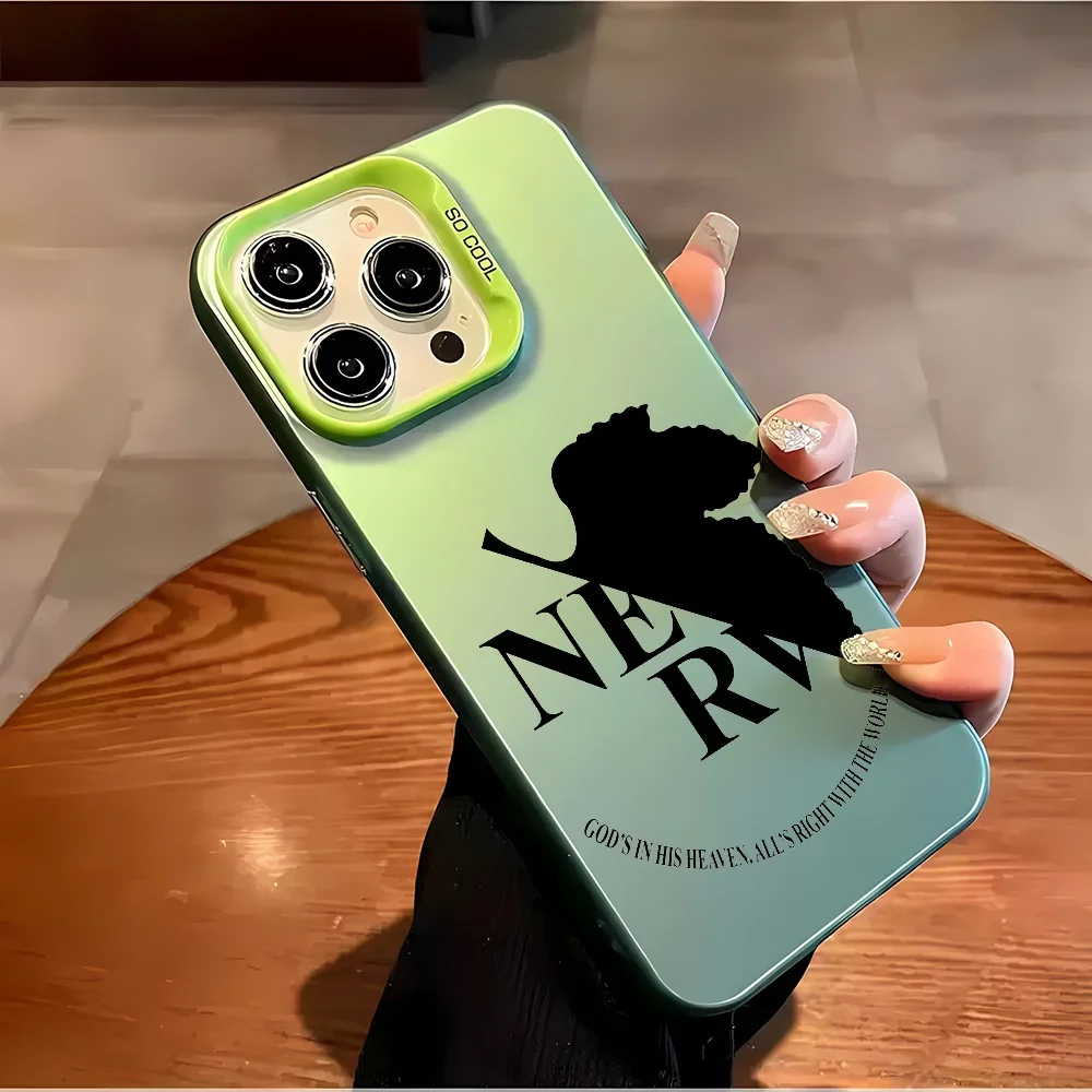 Роскошный чехол для телефона N-Neon G-Genesis Evangelion iPhone 16 15 14 Plus 13 12 11 Pro Max X Xs XR 8 7 матовый