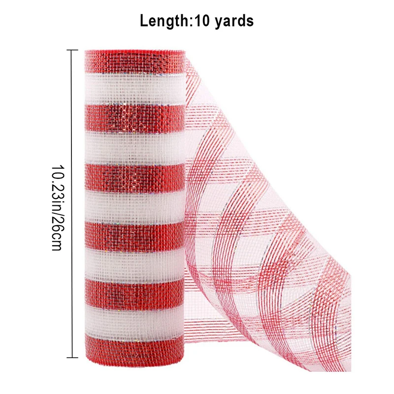 Рождественское украшение 26 см на 10 ярдов сделай сам красные и белые конфеты