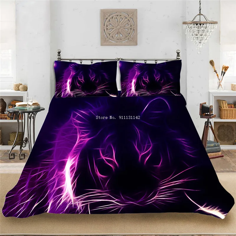 

Modern Animal Tiger Print Quilt Cover Pillowcase Home Textile Fashion 3D2/3 Bedding Set Multisize Bedding