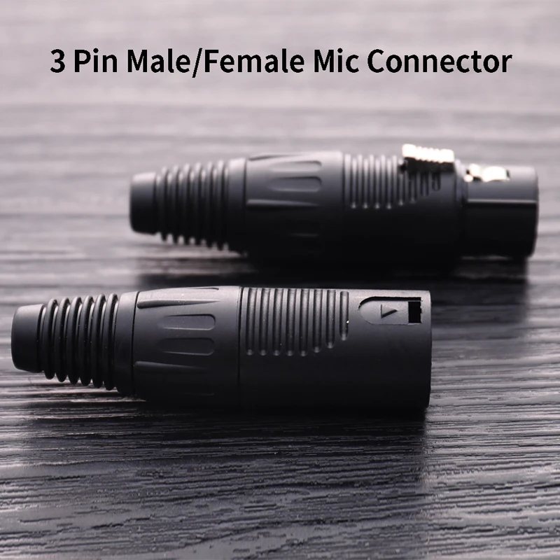 

1pc XLR 3 Pin Male/Female Mic Microphone Connector Easy Installation XLR Plug Microphone Connector Jack