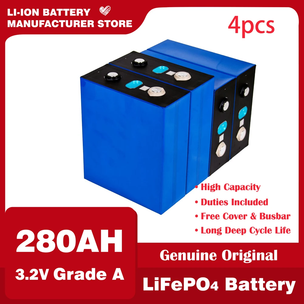 

NEW 310Ah 280Ah 240Ah 200Ah LiFePO4 Battery 12V Grade A Rechargeable Battery pack for Electric car Solar Energy EU US Tax Free