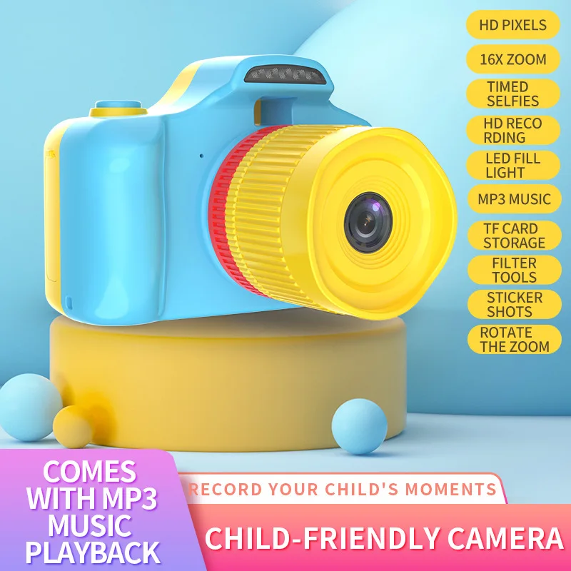 

Kids Mini Digital Camera Children Multifunctional Educational Toys HD Screen Display 1080P Projection Video Camera Birthday Gift