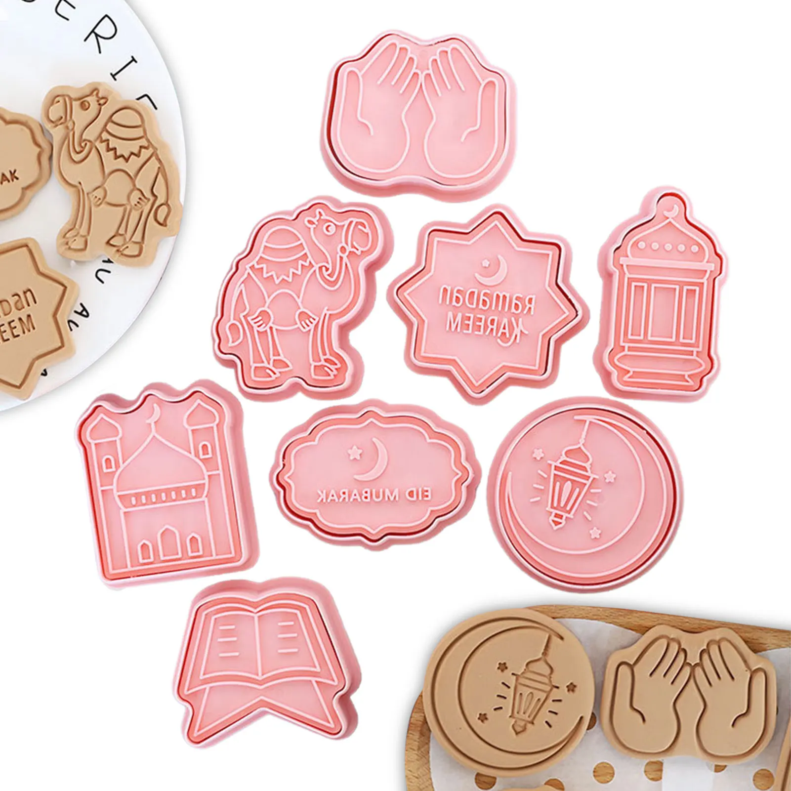 

Biscuit Cutter Fondant Candy Chocolate Jelly Molds Cutters Non-Stick 8 Shapes Baking Molds Cutters For Christmas Holiday