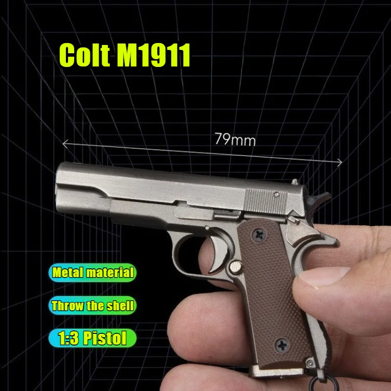 Фото Новая модель пистолета 1:3 Colt 1911, брелок для пистолета, съемный чехол из сплава, игрушки, украшения, ремесла, фигурки и миниатюры №1