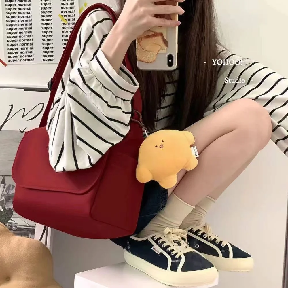 Women's Nylon  Bag  Girls' Solid Mailman Bag Womans Casual Messenger Bags  Large Capacity Girl Bag