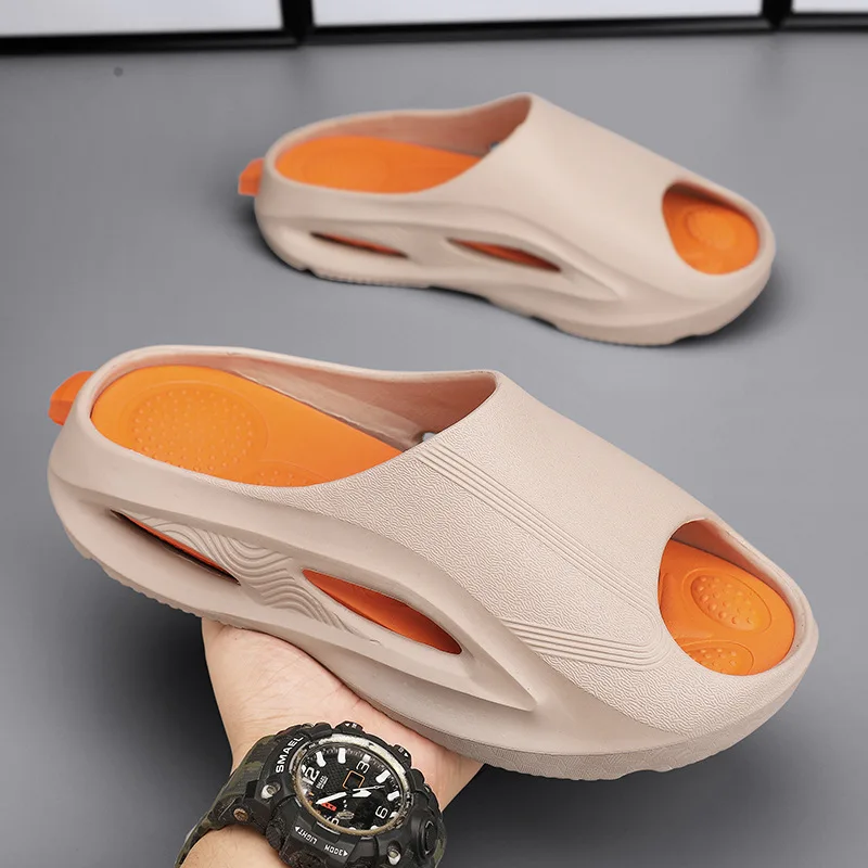 

Summer Fashion British Style Home Slippers Men's Soft Sole Cloud Feel Youth Outdoor Sports Anti slip Large Cool Slippers