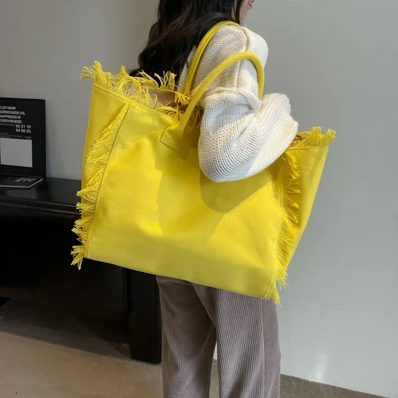 2024 Nuovo Sacchetto Delle Donne Moda Semplice Borsa A Spalla Di Alta Qu 버 Grande Capacità Tote Bag Tela Lettera HOT SA LE