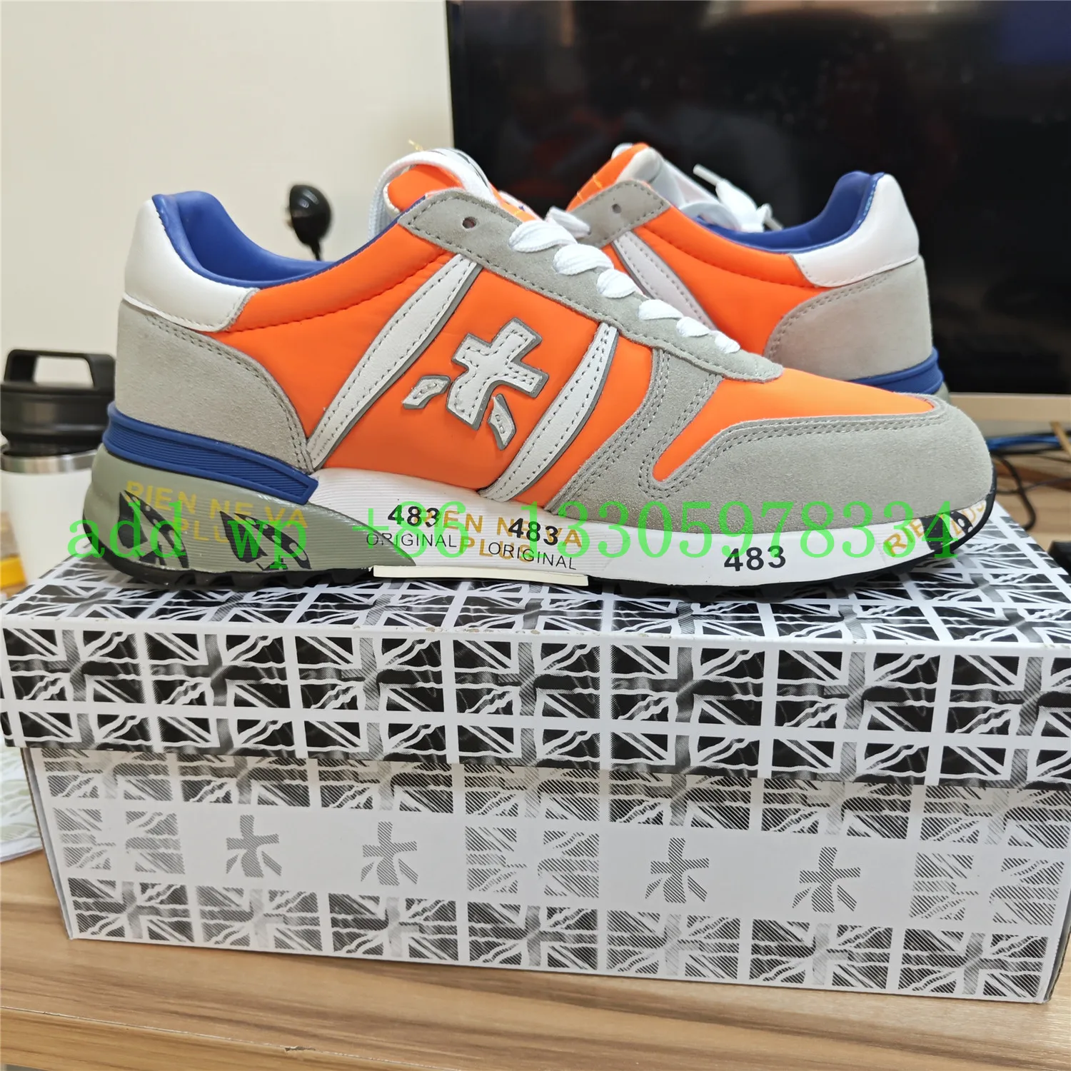 

Premiata Shoes for Man with Original Box Casual Sneaker Breathable Sports Shoes EU 38-45 Art Lander 5696 Var. 5696 1076106