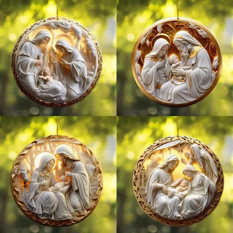 1 шт. 3D визуальный подвесной креативный елочный ювелирный орнамент акриловый