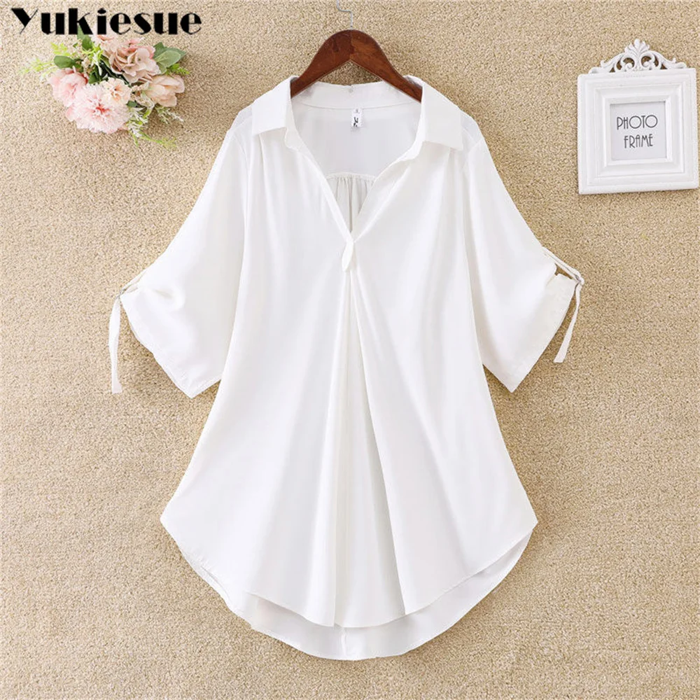 

Elegant Women's summer blouses fashion new casual woman tops women shirt blouse v-neck white blusas blusa top female mujer