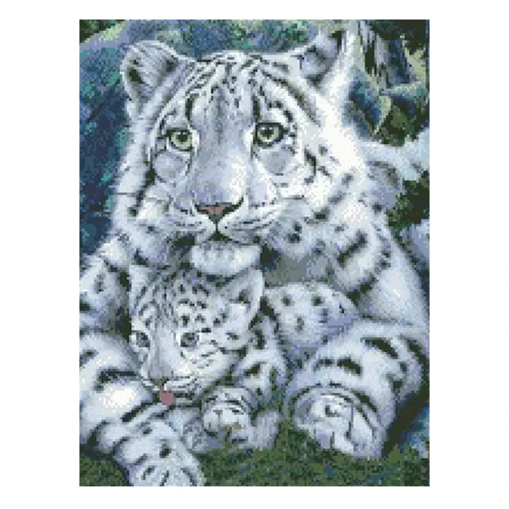 

5d Diamond Painting White Tiger Family Son Father Son Mosaic Handmade Full Square/Round Diamond Embroidery Home Decoration