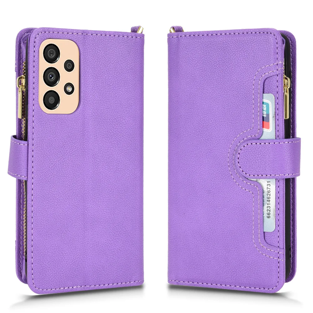 

Case for Samsung A12/M12 Phone Cover with Card Slot for Samsung A12/M12 Capa Wallet Bag Zipper Protective Shockproof Funda