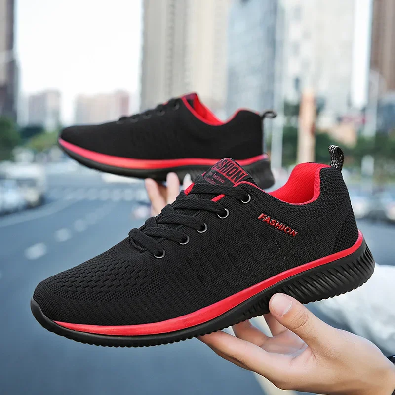

Легкие кроссовки для мужчин и женщин, вязаная сетчатая дышащая Спортивная обувь для ходьбы и бега, черные