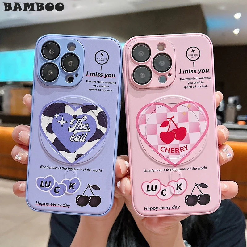 

Cute Love Painting With Lens Film Soft Silicone Phone Case for iPhone 14 Plus 13 12 11 Pro Max Magsafe Magnetic Wireless Charg