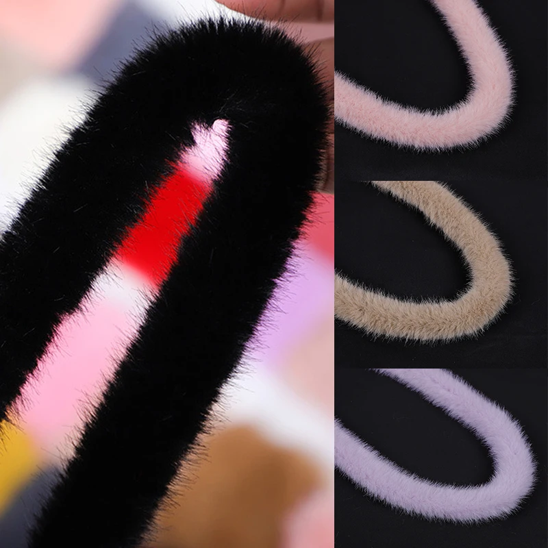 

1m DIY Sewing Furry Fluffy Trim Mink Fur Trimming Fabric Ribbon Tapes Artificial Mink Fur Sweater Coat Hood Garment Crafts