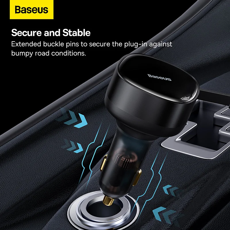 

Baseus Enjoyment Retractable 2-in-1 Car Charger C AND iPhone 30W 2TypeC 33W