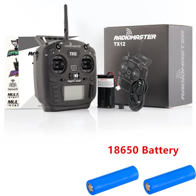 RadioMaster TX12 MKII CC2500 + 2x 18650 batteries