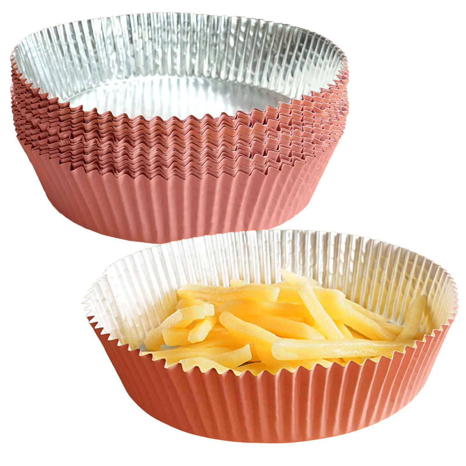 

Oil-proof Waterproof Air Fryer Aluminum Foil Tin Box 20/50pcs Food Safe Round Baking Parchment Papers For Roasting Steaming