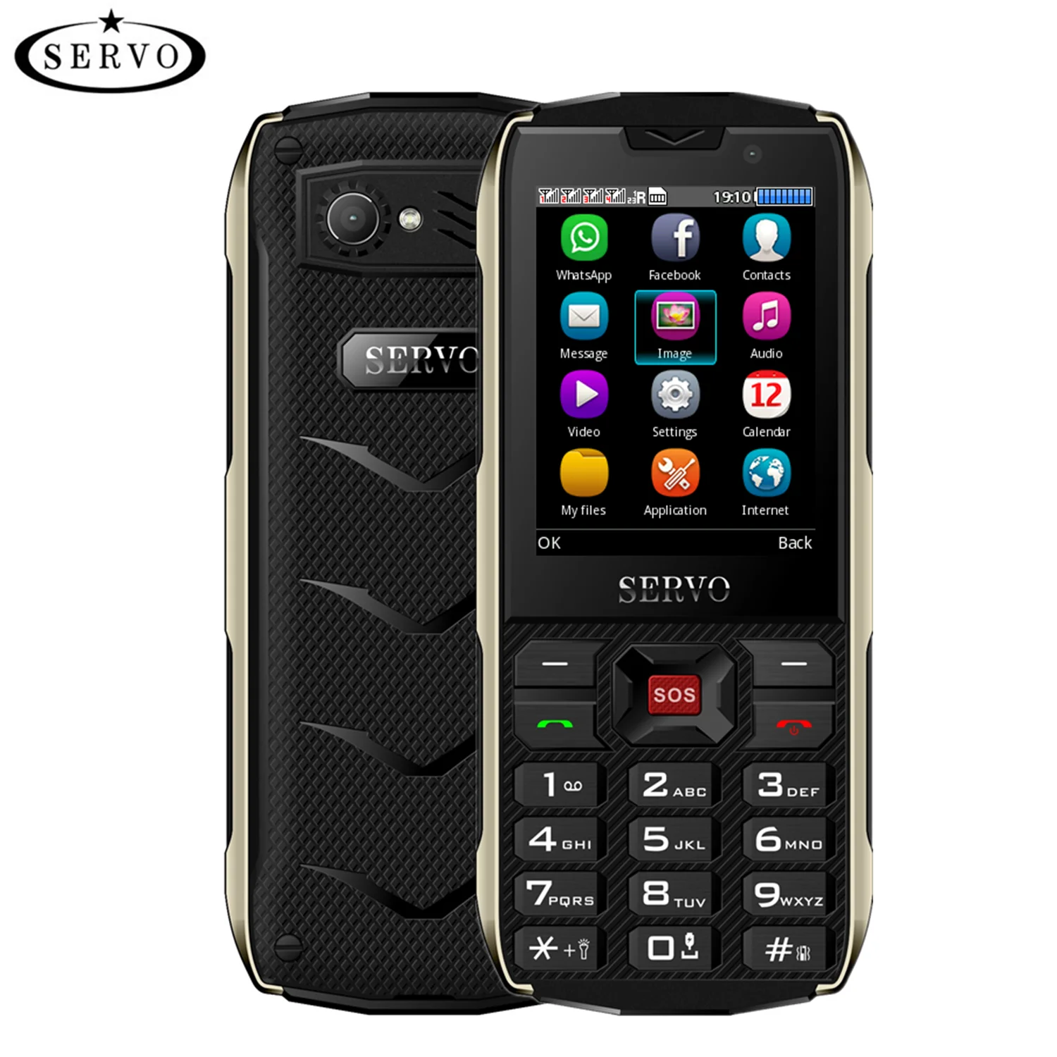 SERVO H8 Mobile Phone 2.8inch 4 SIM card 4 standby Bluetooth Flashlight GPRS 3000mAh Power Bank Phone Russian Language keyboard