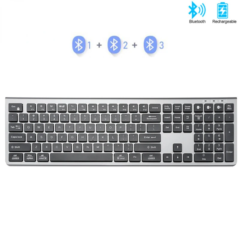 

2022 trend Russian Spanish Bluetooth-compita Keyboard Rechargeable Wireless Keybaord for Laptop Notebook iPad Keyboard Multi-Dev