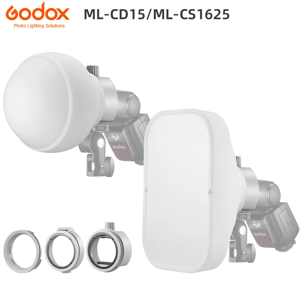 

Godox ML-CD15 ML-CS1625 Diffuser Dome Kit with 3 Adapters for Photography Light Flash Studio Photography Portrait Live Streaming