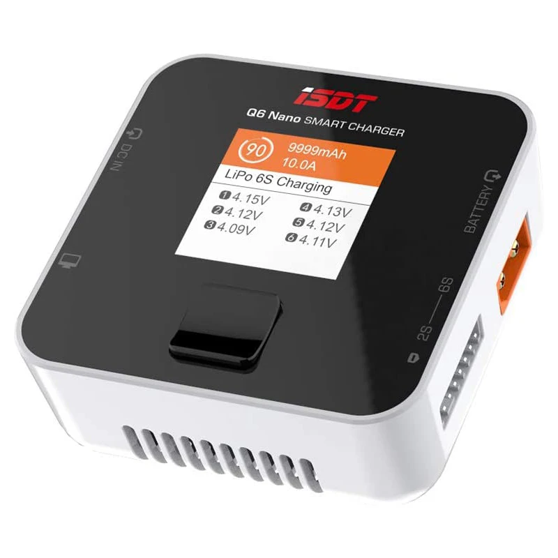 

ISDT Q6 Nano 8A 200W DC 2-6S LCD Display Digital Smart Battery Balance Charger Li-Po Li-Hv Li-Ion Li-Fe NiMH Ni-Cd Pb