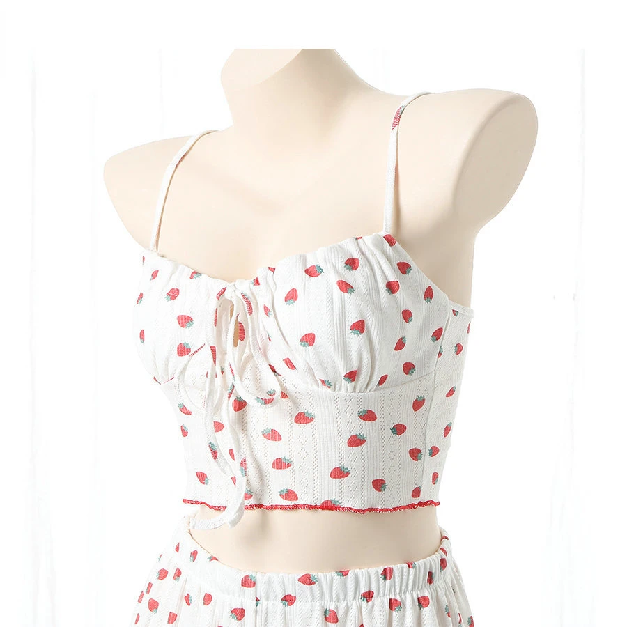 Pajamas Women Summer Thin Style Sexy Pure Desire V-neck Suspender Shorts Suit Girl Net Celebrity Small Floral Home Clothes