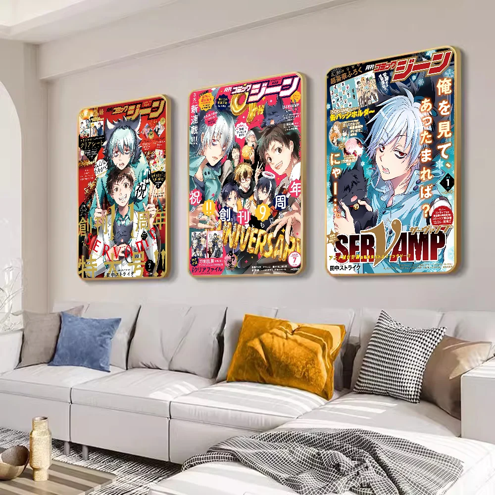 Наклейки В Стиле Аниме Servamp Ретро Высококачественные Настенные Постеры