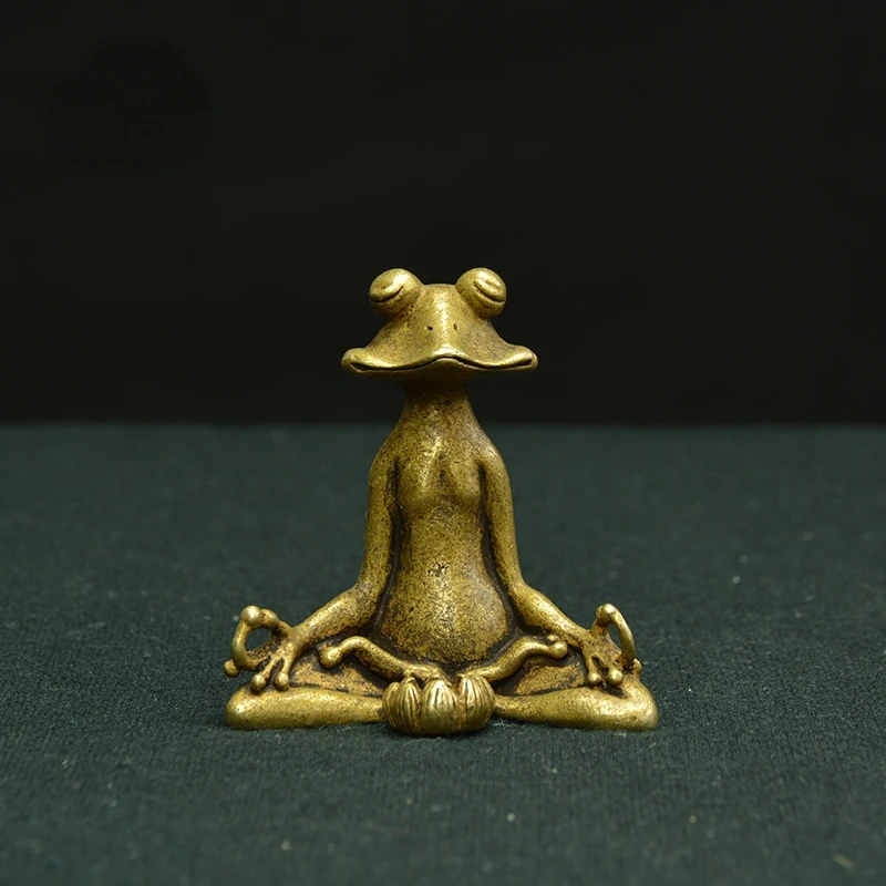 

Статуя лягушки из античной бронзы, украшение из чистой меди для комнаты, в стиле ретро, подарок для гостей