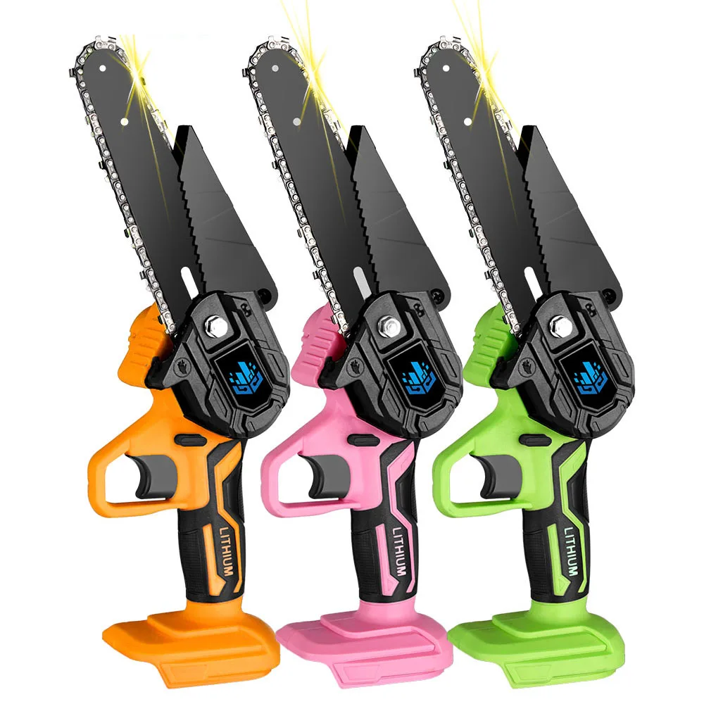 

Электрическая пила 1200 Вт, 6 дюймов, Беспроводная мини-пила для обрезки сада и дерева, электроинструмент для резки древесины, аккумулятор 18 в