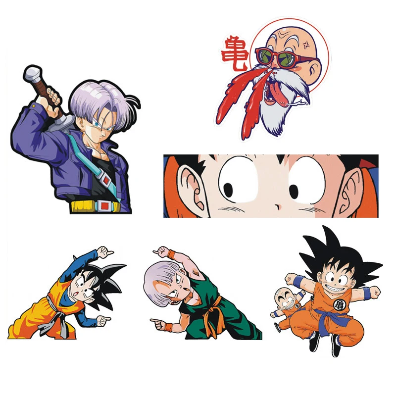 

Dragon Ball Funny Styling Car Reflective Stickers Son Goku Waterproof Master Roshi Auto Window Decals Windshield Decoration