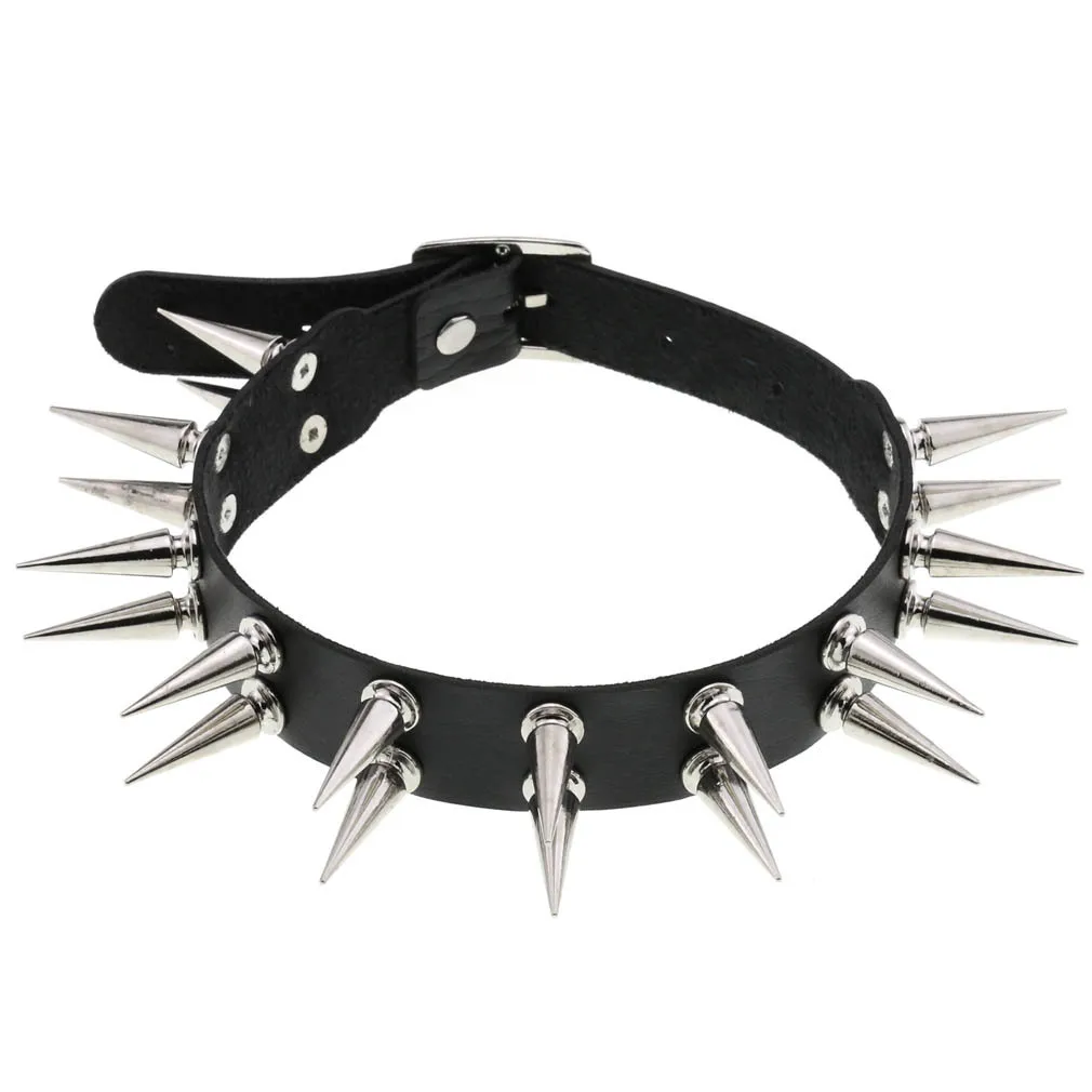 

Hot Punk Rock Gothic Sexy Harajuku Collar spikes Rivets Necklace PU Leather Choker for women Goth Neck Jewelry Party Gift