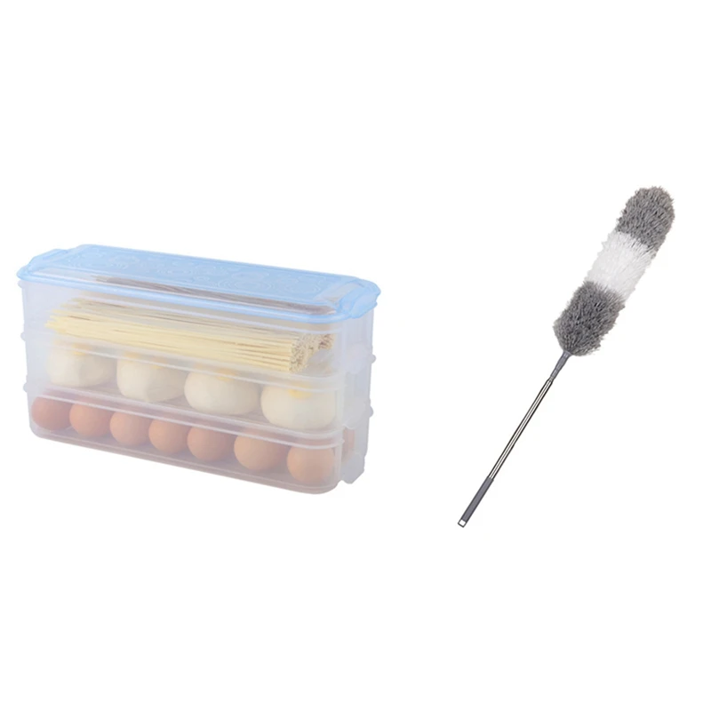 

Plastic Refrigerator Storage Box Food Storage Containers with Microfiber Duster and Extra Long 100 Inch Extension Pole