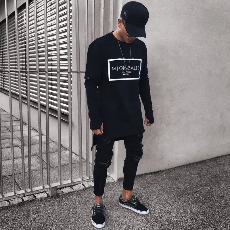 2022New Cool Designer Brand Black Jeans Skinny Ripped Destroyed Stretch Slim Fit Hop Hop Pants With Holes For Men