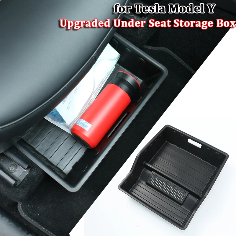 

Under Seat Conjoined Storage Organizer Box For Tesla Model Y 2022 Interior Accessories High Capacity Decoration Drawer Holder
