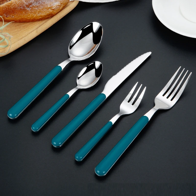 

Столовые приборы из нержавеющей стали 304, столовые приборы в западном стиле, столовый нож, вилка, ложка, кухонная утварь, наборы домашней пос...